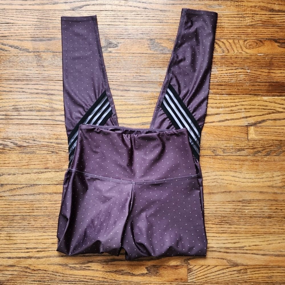 FP Movement X Onzie Purple Polka Dot High Rise Leggings XS Yoga Pants